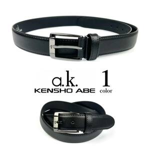 全1色 KENSHO ABE ケンショウアベ リアルレザー ブラックチタンカラーバックル ベルト