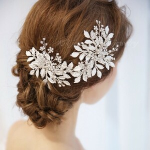 ヘアアクセサリー 髪飾り ヘッドドレス シルバー ブライダル アクセサリー ウエディング 結婚式 新品 ウェディング 花 ヘッドアクセサリー