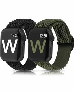 アップルウォッチ バンド38/40/41mm Apple Watch SE/7/6/5/4/3/2/1に対応 Apple Watch7ナイロン製弾性バンド スポーツバンド　2本