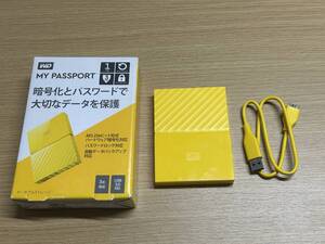 美品 WD ポータブルHDD MY PASSPORT 1TB 黄色 使用23時間のみ ウエスタンデジタル(Western Digital) 