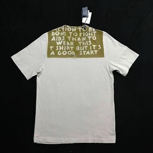 未使用/Maison Martin Margiela/Short Sleeve Aids Tee Shirt/Beige×Khaki/XS/S30GC9986/メゾンマルタンマルジェラ/エイズ半袖Tシャツ