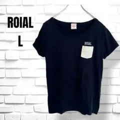 S2455【ROIAL ロイアル】L　胸ポケット 半袖Tシャツ　袖ワンポイント