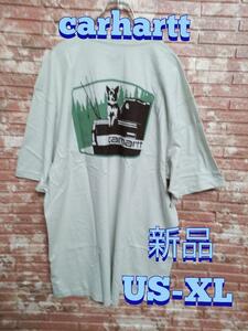 カーハート ルーズフィット バックプリント 半袖Tシャツ オフホワイトUS-XL