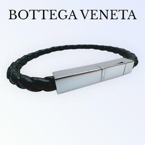 ボッテガヴェネタ BOTTEGA VENETA ブレスレット イントレチャート ブラック レザー シルバー925