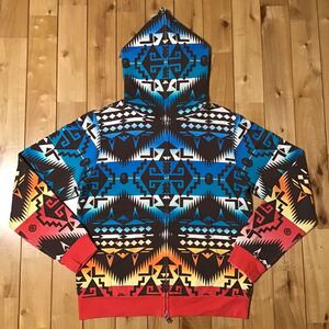 ★青山限定★ BAPE native フルジップ パーカー Mサイズ a bathing ape bape full zip hoodie エイプ ベイプ アベイシングエイプ Tribal ec