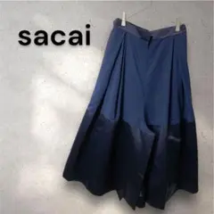 sacai　 サカイ　異素材スカート　ネイビー　ファスナー　ベルト付き　5269