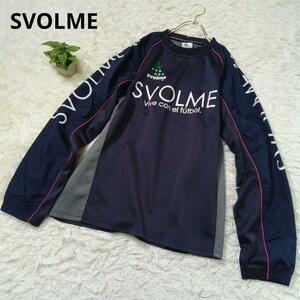 SVOLME トレーニングシャツ　長袖　袖ナイロン　サッカー　紺色　S スポーツ