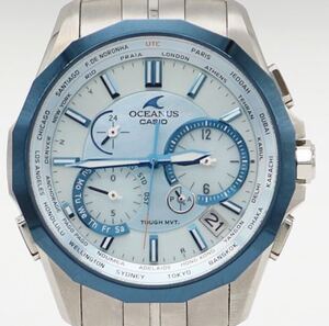 【美品】希少品　CASIO OCEANUS OCW-S2400 電波ソーラー メンズ 腕時計 デイト 青系文字盤はブルー系 オシアナス カシオ 稼働品