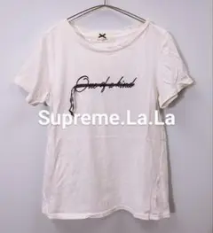 Supreme.La.La シュープリームララ　テープ刺繍Tシャツ　ホワイト