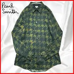 【Paul Smith】美品ポールスミス カモフラ 迷彩 千鳥格子 オリーブL