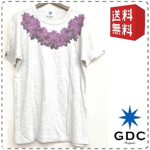 男女兼用 ユニセックス メンズMサイズ アイボリー GDC ジーディーシー 半袖プリントTシャツ ボタニカル ブーゲンビリア 全国送料無料 A632