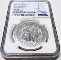 2022 セントヘレナ ウナとライオン 1oz £1 銀貨 NGC MS70FR