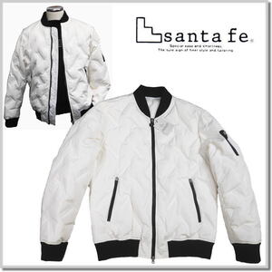 サンタフェ santa fe エンボス加工ダウンMA-1ブルゾン56802-01(WHITE)-48(L) ダウンジャケット