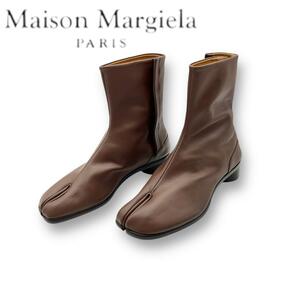 【未使用品】Maison Margiela メゾン マルジェラ 足袋ブーツ ブラウン 42 27cm メンズ レザー オールレザー 大きいサイズ 新品級 メンズ