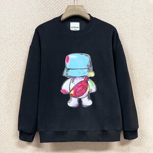 逸品ヨーロッパ製※定価4万◆ブルガリア発※RISELIN 長袖Tシャツ 柔らか 保温 クマ 遊び心 トレーナー スウェット カジュアル 秋冬 L/48