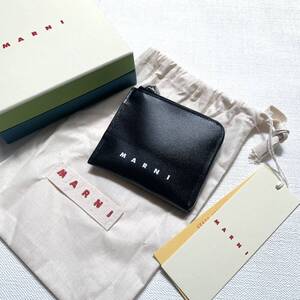 新品 MARNI マルニ ジップ アラウンド ウォレット 財布 コインケース 定4.4万 黒 ブラック PFMI0075A0 収納袋 箱付き 送料無料