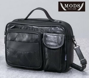 MODS/モッズ　ショルダーバッグ メンズ 羊革使いデザインバッグ 横型