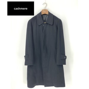 A8985/極美品 秋冬 CAESAR シーザー カシミヤ100% 長袖 ロング チェスター ステンカラー コート スーツ用 ビジネス A4 165 S程 黒 メンズ