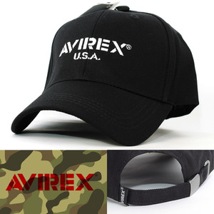 ローキャップ 帽子 AVIREX TWILL LOW CAP アヴィレックス ブラック 80057500-80 アビレックス ミリタリー USA アメリカ