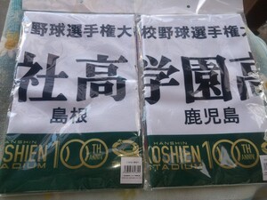 ★大社高校 神村学園 106回高校野球 高名タオル 2枚セット 甲子園100周年★