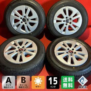 【送料無料】中古 トヨタ 50系 プリウス純正 195/65R15 15x6.5+40 100-5H タイヤ＆ホイール４本SET【46681773】