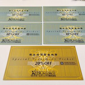 送料無料☆ゼビオ 株主優待券(20%OFF×1枚+10%OFF×4枚) XEBIO ゴルフパートナー