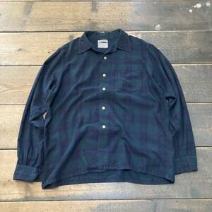 60s LOCHLANA open collar shirt オープンカラー シャツ　ブラックウォッチ　サイズL 60年代　ヴィンテージ