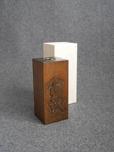 軽井沢彫り 一輪挿し 伝統工芸品 花瓶 フラワーベース BOX さくら 木製 小物 彫刻 木彫