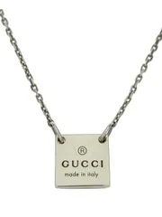 GUCCI スクエアプレートネックレス SV925 シルバー トップ有 メンズ 223514