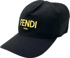 FENDI　フェンディ　ベースボールキャップ　ロゴ　リブニット　コットン