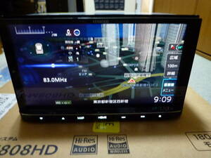 KENWOOD メモリーナビ 彩速ナビ MDV-M808HD 最新地図2023年度版　GPS・地デジアンテナ・マイク未使用