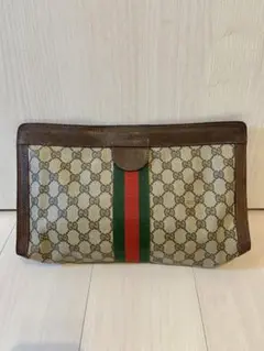 GUCCI セカンドバッグ　シェリーライン　GG PVC レザー　クラッチバッグ