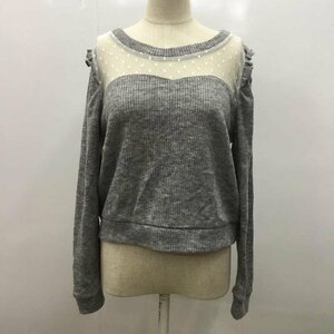 Heather 表記無し ヘザー ニット、セーター 長袖 無地 ドット フリル Knit Sweater 白 / ホワイト / X 灰 / グレー / 10031988