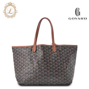 GOYARD【ゴヤール】サン・ルイPM トートバッグ コーティングキャンバス 黒 ブラウン（シルバー金具）トートバッグ レディースバッグ レディ