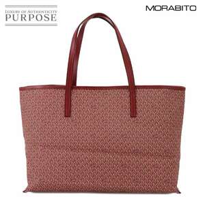 未使用 展示品 モラビト MORABITO オートグラフ トート バッグ GM PVC レザー ボルドー シルバー 金具 Autograph Tote Bag 90224002