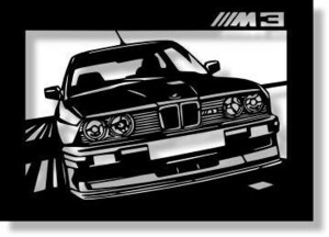 BMW E30 M3 SPORTS EVOLUTIONの切り絵　(1)【A4サイズ】[C4-001]