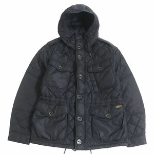 美品□POLO RALPH LAUREN/ポロラルフローレン WZIP フーデッド 中綿入り キルティングジャケット/ブルゾンジャケット ブラック M 正規品