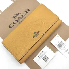 [COACH] 日本未入荷 スリム 三つ折り 長財布 CC815（イエロー）