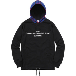 希少★新品本物【黒★M】★Garcons Supreme Hooded Sweatshirt コムデギャルソン コラボ パーカー 正規店購入 限定 入手困難 名作 2015AW