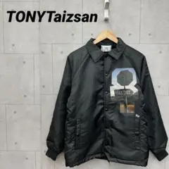 TONYTaizsan ブルゾン ボアジャケット ブラック プリント 裏起毛