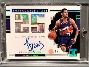 Impeccable Stats !! 最高級直書 Auto 17 Panini Kevin Johnson ケビン・ジョンソン NBA サイン バスケ サンズ Suns MIP All-star KJ Dunk