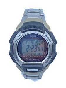 CASIO◆ソーラー腕時計・G-SHOCK/デジタル/ステンレス/SLV