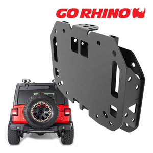 【GO RHINO 正規品】 ROCKLINE スペアタイヤ リロケーションキット 372000T ブラック 40インチタイヤまで対応 ジープ JLラングラー