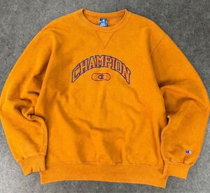 USA製 90s Vintage Champion チャンピオン ヴィンテージ スウェット トレーナー ロゴ刺繍 Vガゼット メンズ XL 大きいサイズ