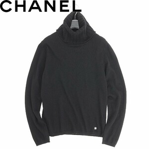 ◆CHANEL シャネル カシミヤ100％ ココマーク タートルネック ニット セーター 黒 ブラック