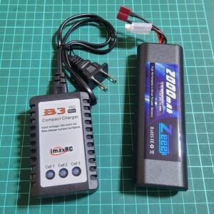 即決《送料無料》　7.4V　2000　リポ バッテリー　充電器　セット　ラジコン　TT01 TT02 ドリパケ　YD-2 グラスホッパー　ワイルドウイリー