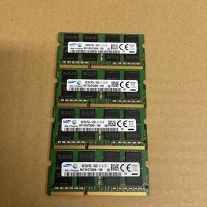 ヌ99 SAMSUNG ノートPCメモリ8GB 2Rx8 PC3L-12800S 4枚　
