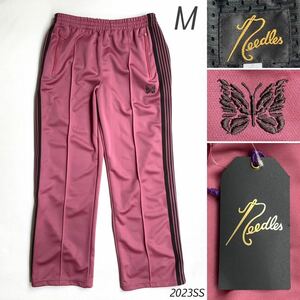 新品正規 2023SS NEEDLES ニードルズ Track Pant Poly Smooth トラック パンツ M ニードルス MR286 ピンク ストレート ジャージ 送料無料