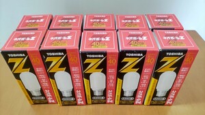 【送料込 未使用】 東芝 電球形蛍光ランプ ネオボールZ 電球40WタイプT形 電球色 EFT10EL/8 口金E26 10個セット 蛍光灯 シャンデリア EFD