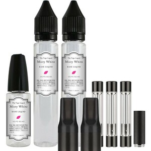 ■送料無料■ 電子タバコ用 808Fカートリッジ3本セット & 85ml ベースリキッド 60:40 VAPE MistyWhite